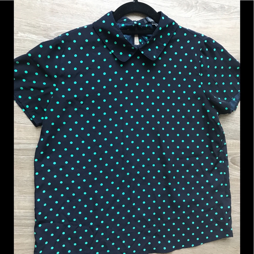 F21 Peter Pan collar polka dot  shirt